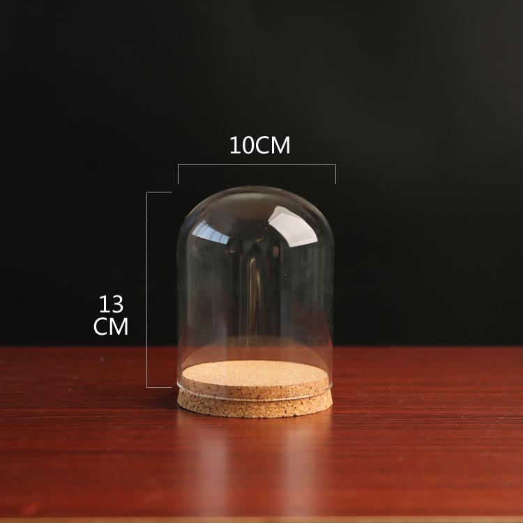 Dustproof Glass Cover for Preserved Flower Display, Clay Figures & Felt Dolls