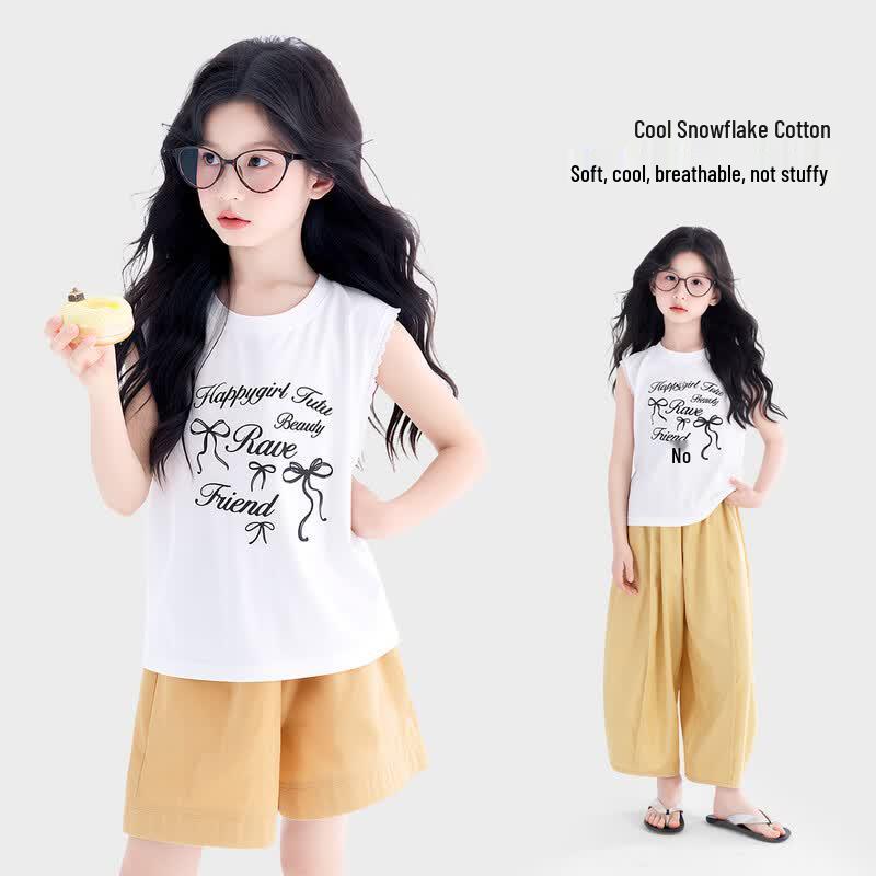 Tutuxiaoxiang Girls  Lace Bow Sleeveless Vest Top 130