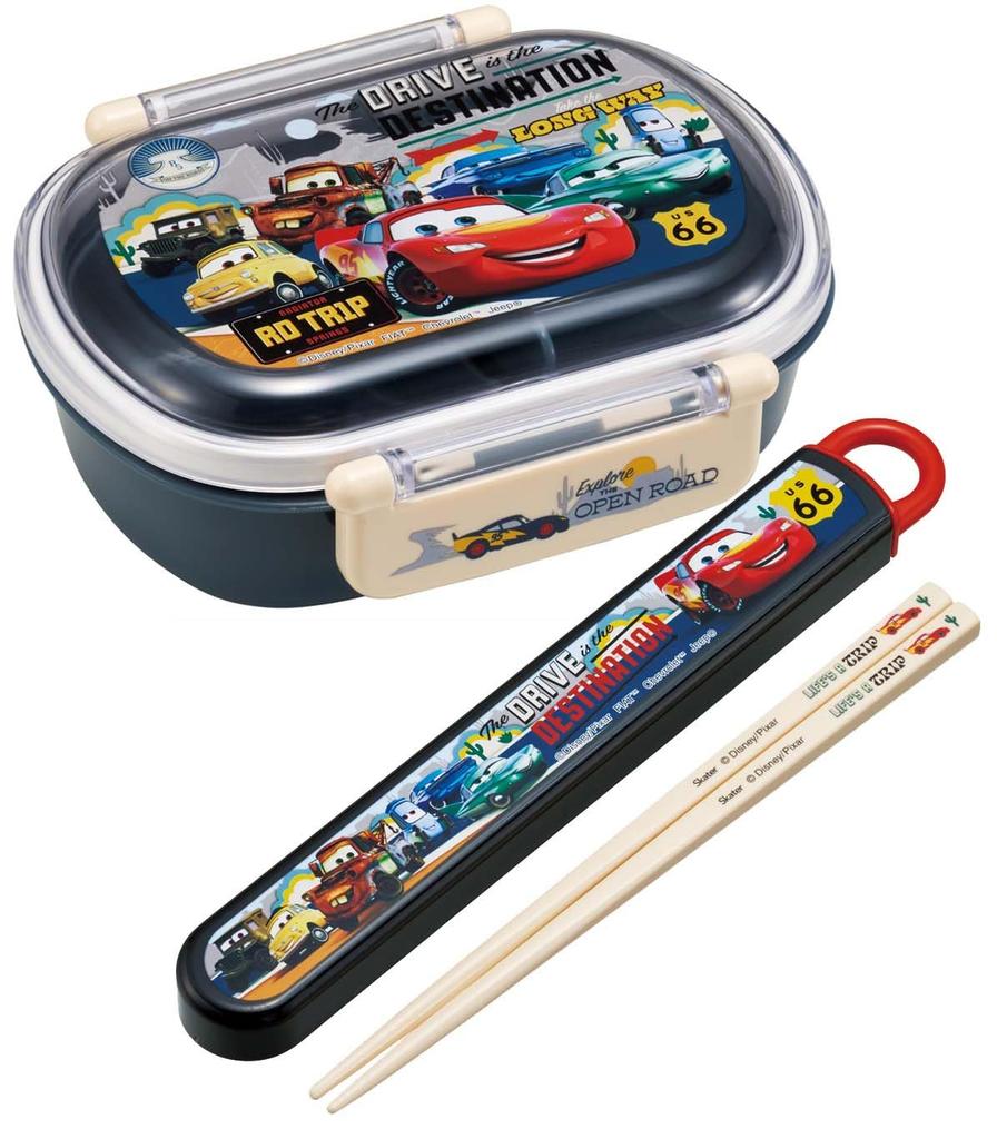Skater Chopsticks and Chopstick Case Perfect for Sliding Made In Disney Cars 24 Children's Set, 16.5cm, Lunchboxes, Antibacterial, Easy-Opening