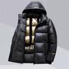 2025 New Black Gold Short Down Jacket for Men and Women Glossy High Version Winter Warm and Thickened Couple Jacket