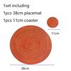 1/2/4 Sets Platzset und Untersetzer Set Geflochtene Runde Platzsets Natürliche Gewebte Tischsets für Esstisch Party Küchendekor Orange