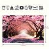 A vibrant cherry blossom photography background - a charming pink flower avenue scene, made of durable polyester