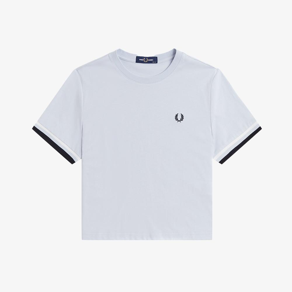 FRED PERRY [Womens] Bold Tipped T-Shirt - Dusky Blue Afpf2612179-28A