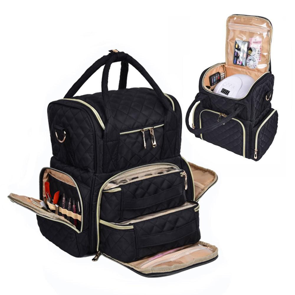 2025 Large Capacity Double Layer Single Shoulder Makeup and Nail Art Storage Bag