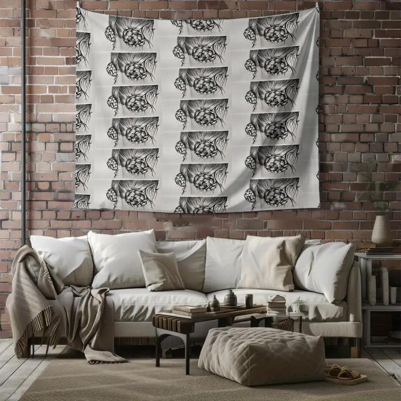 Bohemian Tapestry Wall Hanging Gothic Decor Dark Academia Aesthetic Vintage Floral Pattern Home Textile Room Divider Dorm Decor