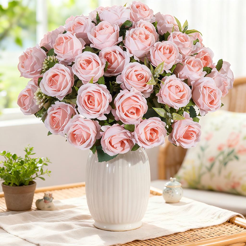 1/3PCS Artificial Flower Ten Head Silk Rose Bundle Scrapbook Valentine Wedding Outdoor Garden Party Room Vase Table Decoration