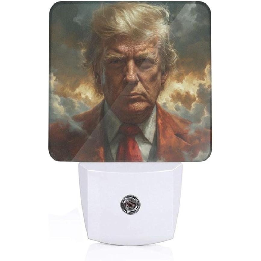 Trump Cowboy Hat Led Night Light Auto Sensor Dusk To Dawn Night Light Plug In Indoor Decorative Nightlights for Bedroom Bedroom Hallway Baby'S Room