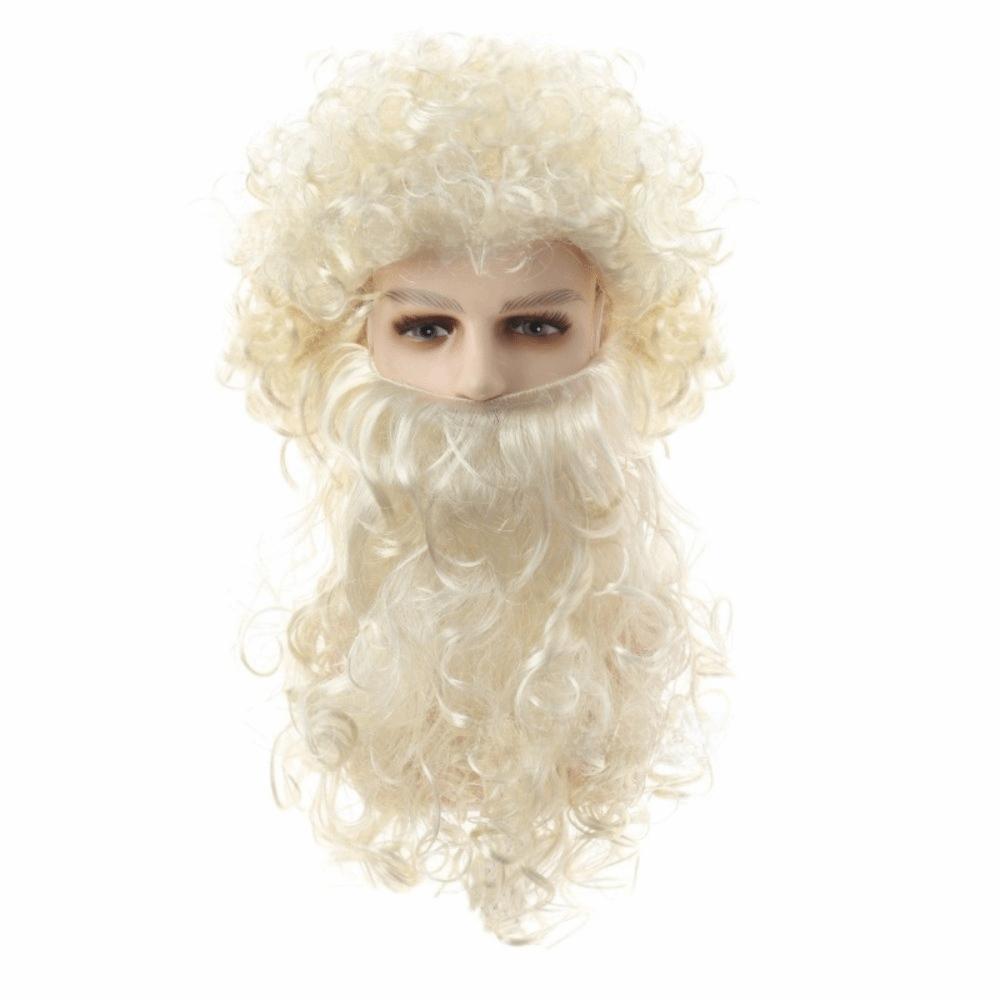 White Beard Santa Beard Wig Full Set Beard And Wig Set Combo Santa Claus Beard Wig Christmas Party