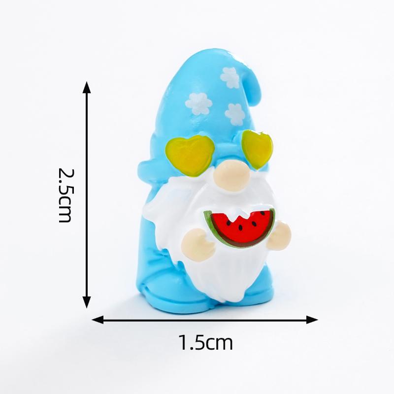5Pcs Multicolor Mini Gnome Figurines Resin Micro Landscape Garden Elf Painted Home Decoration Desktop Easter Decora