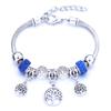 Pulseira em Forma de Coração Liga Design de Elefante Furo Grande Contas de Vidro Transparentes Joia Presente para Mulheres