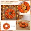 Couronne de citrouilles artificielles 30 cm Décoration d'Halloween Accroche de porte Fête de la récolte d'automne Décoration de maison Utilisation intérieure extérieure