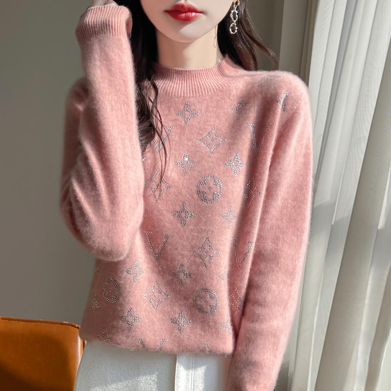 

Женский кашемировый свитер Qinghe кашемир 30% кашемир 70% шерсть осенне-зимний пуловер теплый и модный XXL розовый