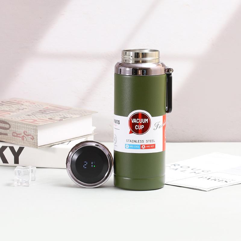 

Изолированная чашка из нержавеющей стали, деловая кружка-слинг, удобная автомобильная портативная большая емкость, дисплей, кружка для теплой воды 600ml