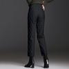 Donzen katoenen broek voor dames Casual warme rechte broek Grote maat Baggy enkellange broek Winddichte gewatteerde broek met hoge taille