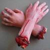 1 Pair Realistic Hands Prop Horror Bloody Fake Body Parts Severed Arm Hand Halloween Props