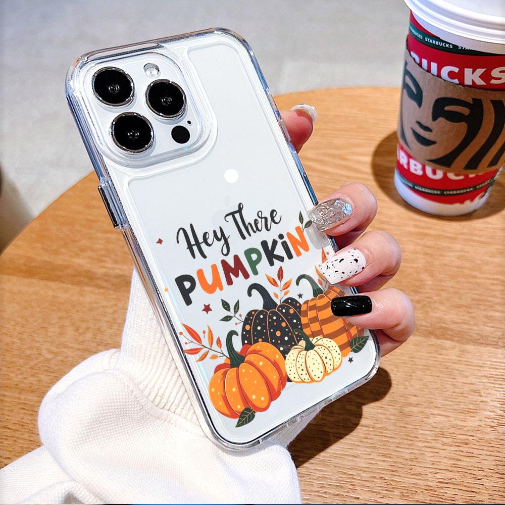 Hey There Pumpkin Autumn Art Transparent Soft TPU Phone Case for Xiaomi Redmi Note 15 14 13 12 11 10 9 Pro Plus 4G 5G Soft Cover