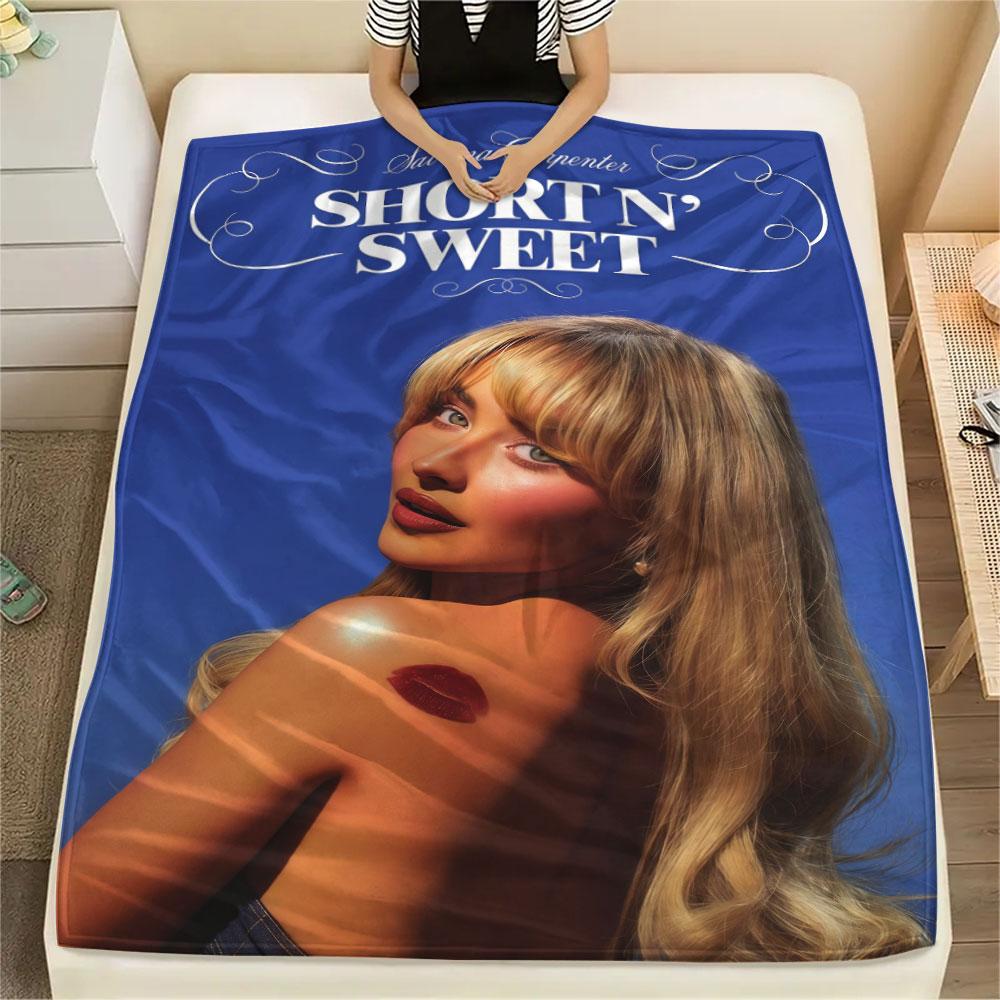 Sabrina Poster Printed Flannel Blanket, Soft Throw for Bedroom Sofa, Washable, Fan Merchandise, Great Gift.
