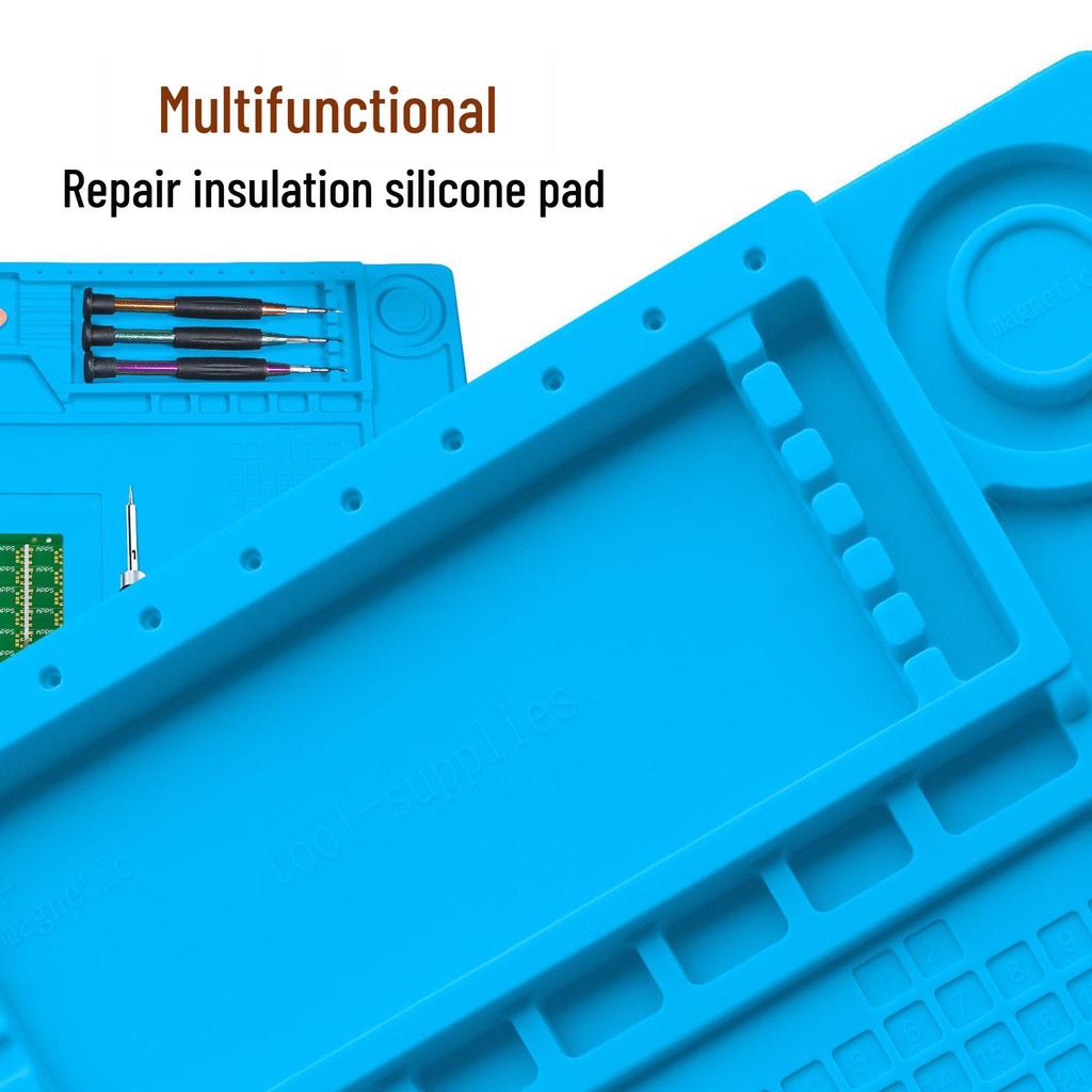 Silicone Heat-Resistant Soldering Pad with Magnetic Mat for Electronics Repair S160