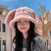 Korean Style Plush Rabbit Ears Bucket Hat With Warm Windproof Function For Outdoor Winter Wear
