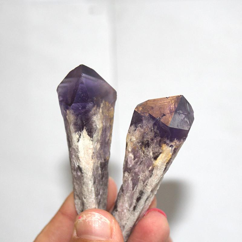 Natural Quartz Amethyst Crystal Wand Point Specimen Healing Home Gift Decor