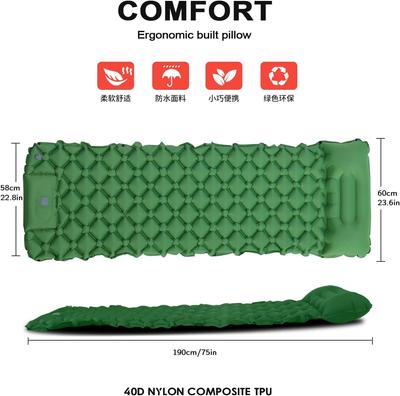 Camping Inflatable Mattress With Pillows Bed Outdoor Camping Air Matt Ultralight Folding Tourism Air Matt Self-inflating Mats