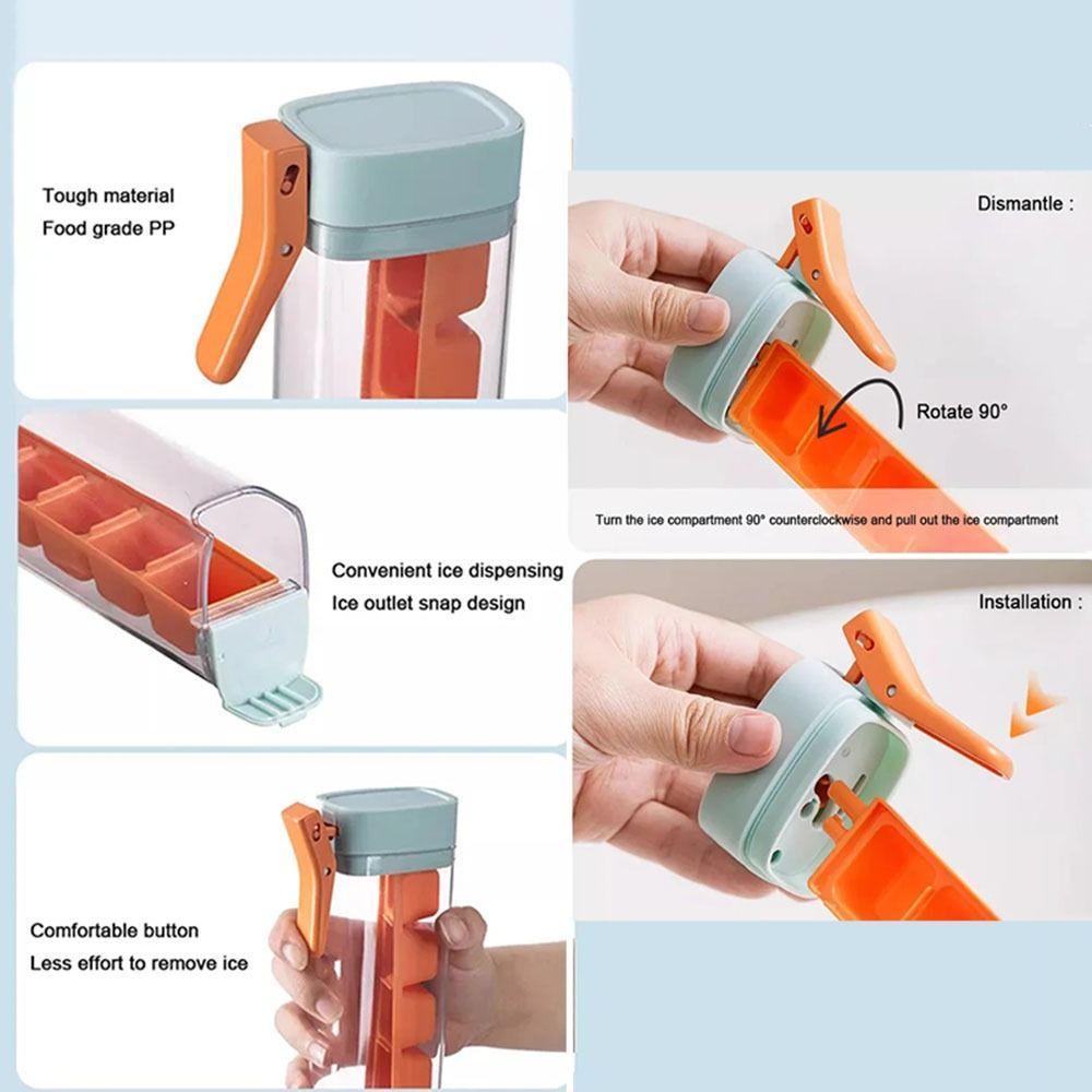 6 Compartment Ice Cube Tray One-handed Press Ice Lattice Vertical Ice Tray Molds for Drinks Juice