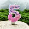 Creative Design Pink Bow Digital Birthday Candle Cake Decoration Year Old Party Candle