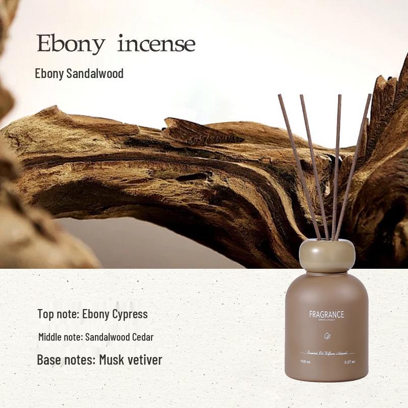 Long-Lasting Flameless Rattan Aroma Diffuser - Essential Oil, Tea Scent, Indoor Perfume for Home, Bedroom, and Bathroom Deodorizer 150ml