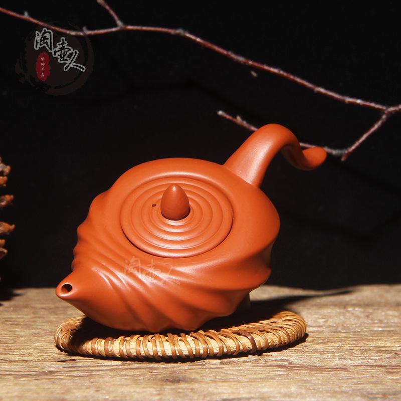 Purple sand teapot characteristic kung fu tea set Zhu mud small pot conch pot household tea maker