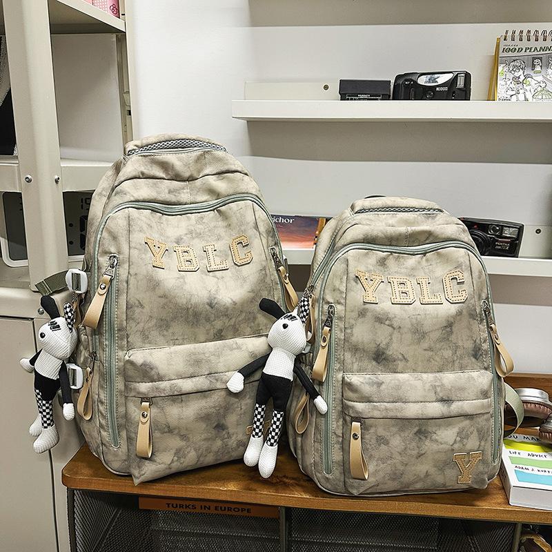Schoolbag Chinese and college students couple backpack, large capacity English alphabet student leisure travel backpack computer bag