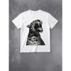 Men's Bohemian Leopard Print T-Shirt -  Drop Shoulder Relaxed Fit, Round Neck Short Sleeve Shirt for Everyday & Formal Outfits, Casual Top, Durable