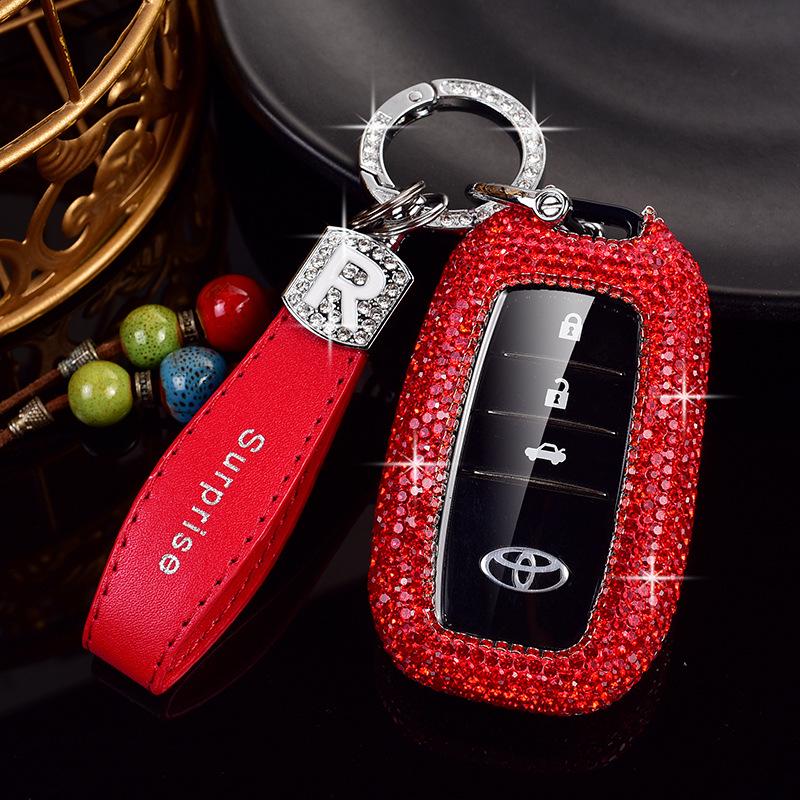 Compatible Toyota Key Case for Corolla, Camry, Avalon, RAV4, Venza, Highlander, and C-HR - Women's Buckle Design