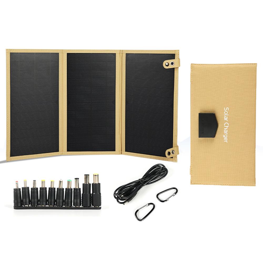 30W Foldable Solar Panel DC+USB+Type-C Outputs Portable Charger for Outdoor Camping Hiking