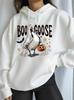 2025 Autumn/Winter Women's Halloween Print Hooded Sweatshirt, EU Size, Loose Fit, Long-Sleeve
