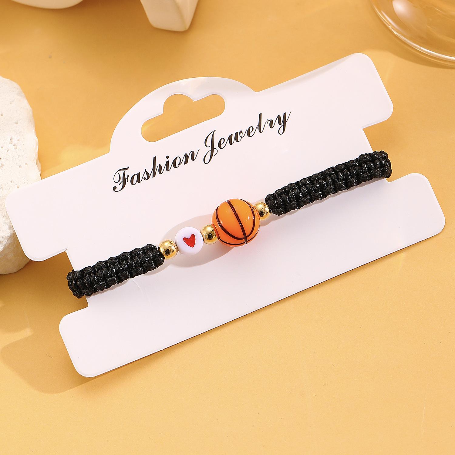 

Trendy Gym Basketball Football Baseball Bracelet For Man Women Handmade Braslet Heart Beads Gift For Boyfriend Pulseras Jewelry