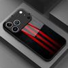 Black & Red Vertical Stripes Glass Phone Case Mobile Phones for Iphone 17 Pro Max Cover for iPhone 17 16 15 14 13 12 Pm Pro Plus