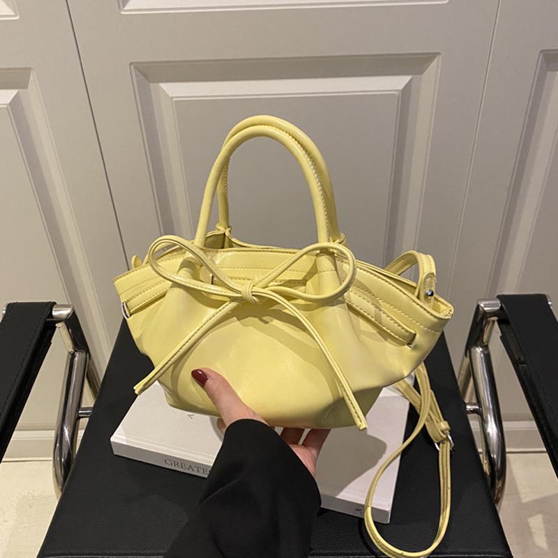 Yogodlns Women's Candy Color Bow Decor Summer Casual Crossbody Bag with Adjustable Strap ,Versatile PU Leather Small Shoulder Bag for Daily Use