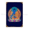 Bhaisajyaguru Läkebuddha Thangka Metallskylt Väggdekor Biografväggdekor Järnklubba Plåtskylt Affisch