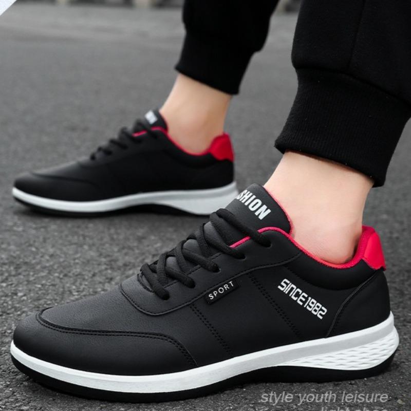 Men Leather Casual Shoes Lace Up Vulcanized Shoes Outdoor Tennis Training Shoes High Quality Men Sneakers Big Size48 Tenis 2025