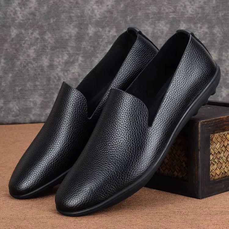 

Мужские повседневные кожаные низкие туфли для вождения на мягкой подошве, 2025 год Size 39