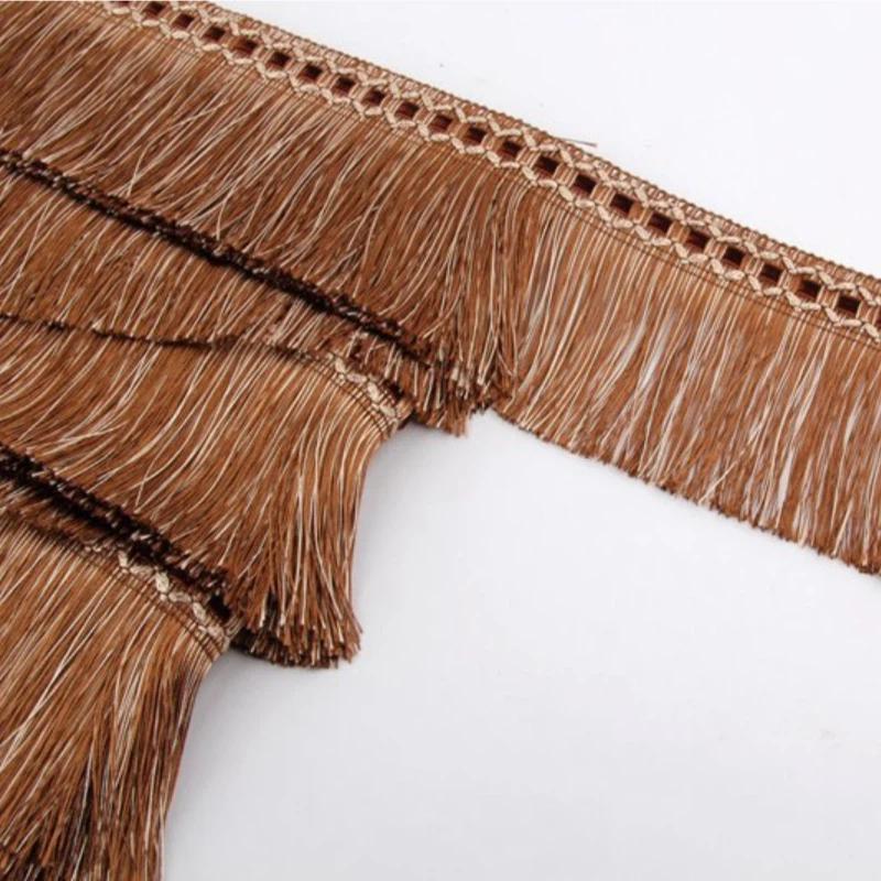 10cm Šířka Třásňové Lemování Zlatá Třásně Krajková Třásňová Páska Pro Záclonu Pohovku Polštář Stínidlo Domácí Textil DIY Šití Dekor