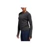 Adidas Solid Color Round Neck Long Sleeve T-Shirt Women Tops Dark-Gray DQ1923