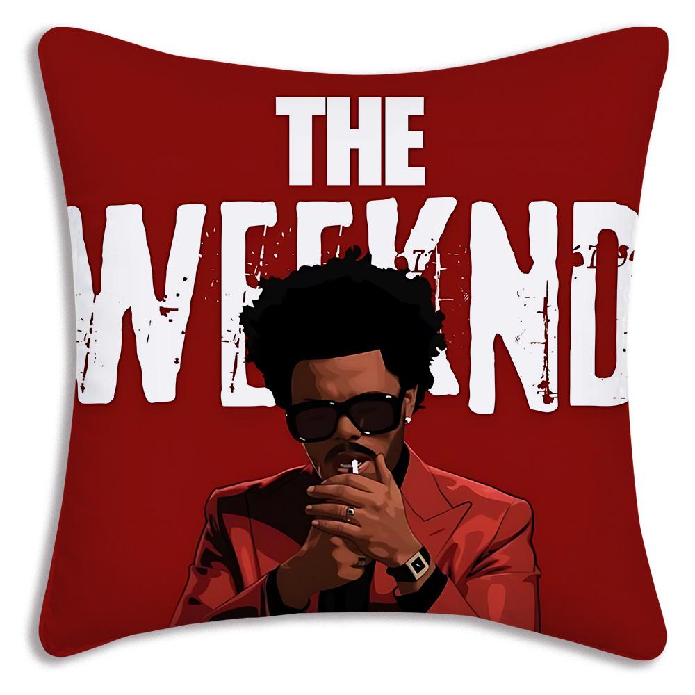 Rapper The W-WeekndS Pillow Covers Cartoon Sofa Decorative Home Double-sided Printing Short Plush Cute Cushion Cover