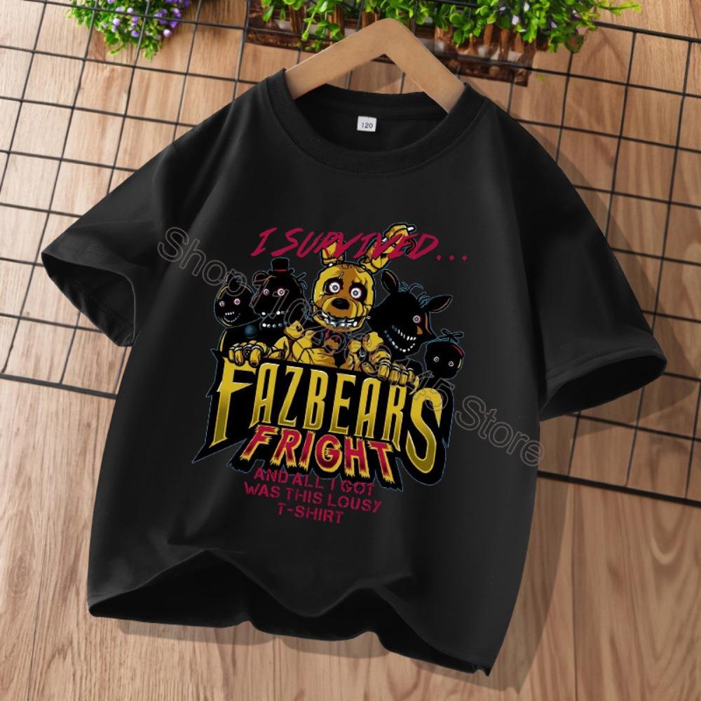 Nowe Koszulki Dziecięce Five Nights At Freddys T-shirt z Graficznym Rysunkiem FNAF Dziecięce Codzienne Sportowe Koszulki z Krótkim Rękawem Ubrania dla Dzieci