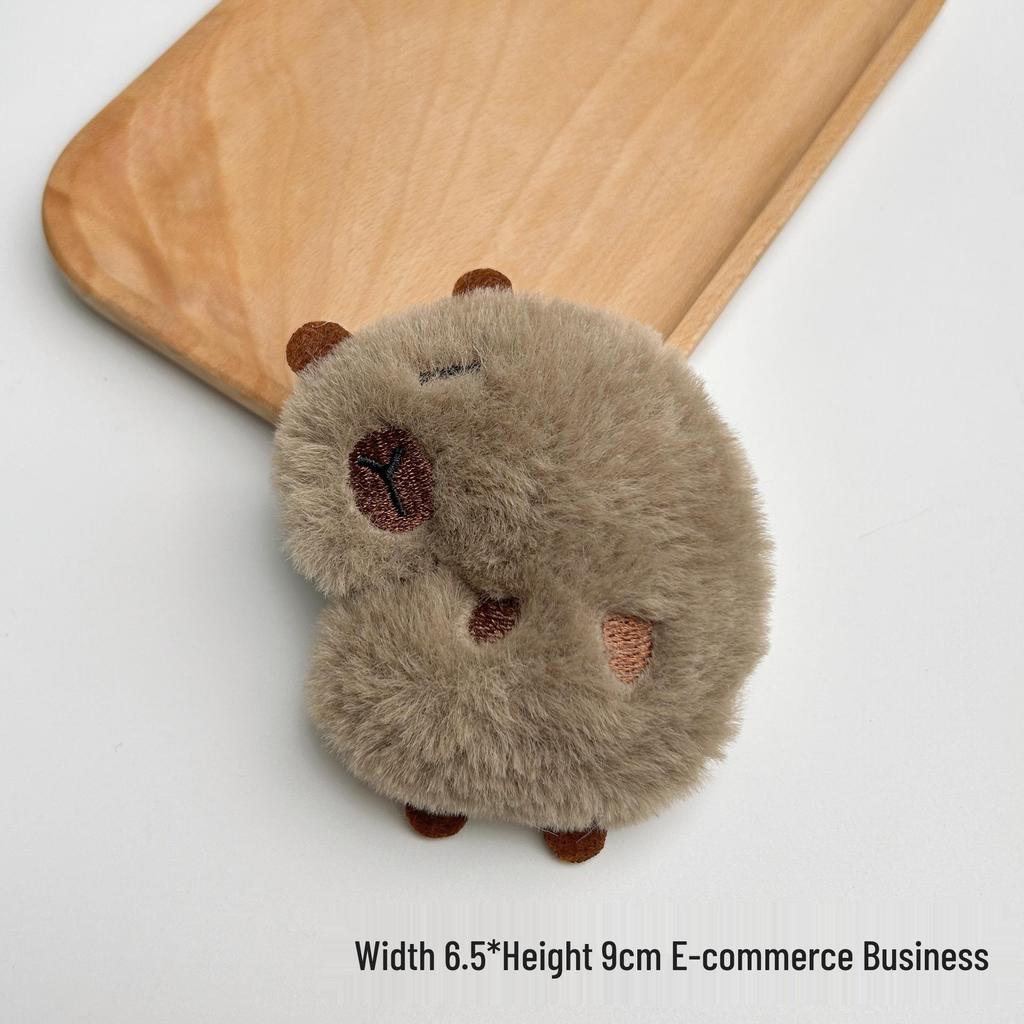 Siamese Cat & Capybara Star Plush Keychain with Squeaky Pendant