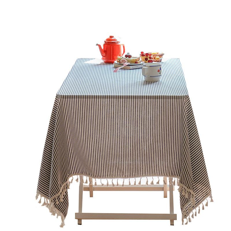 Fabric Tablecloth, Literary Cotton And Linen Fringed Lace Dining Table Cloth, Coffee Table Cloth, Living Room