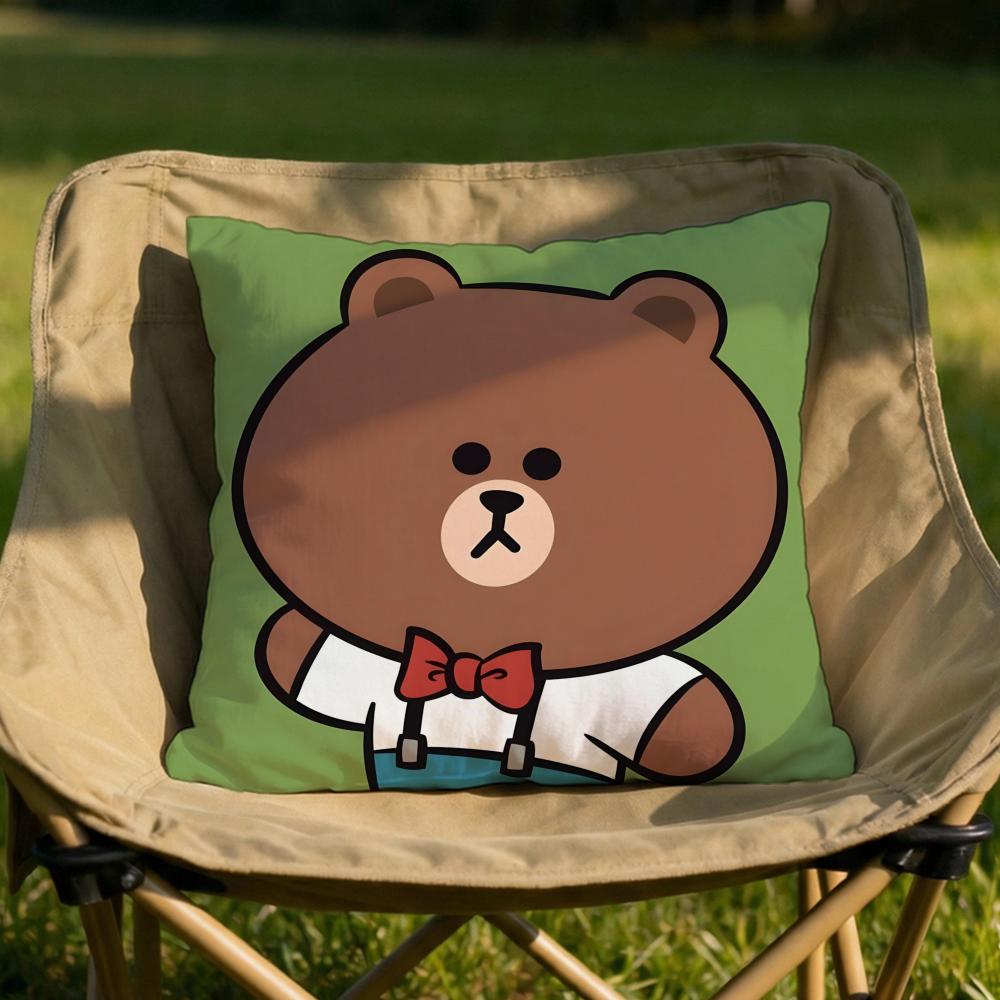 Character Cartoon Bear Cushion Cover Soft Reversible Durable Pillow Cover MultiScene Use for Home Car Daily Comfort