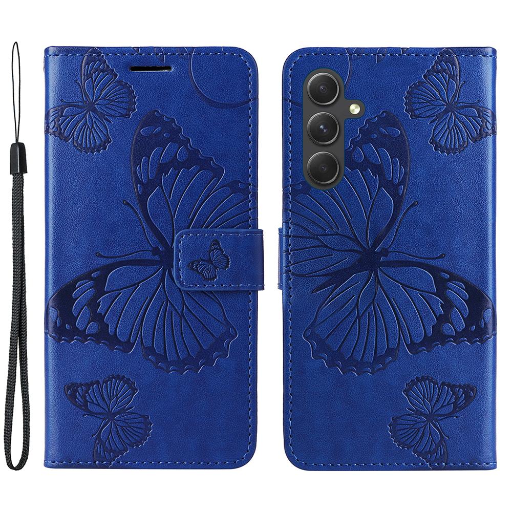For Samsung Galaxy A55 5G Wallet Case Floral Butterfly Imprinted Leather Phone Cover Stand