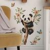 Cartoon Panda Climbing Trees Wall Background Beautification Decoration Wall Stickers