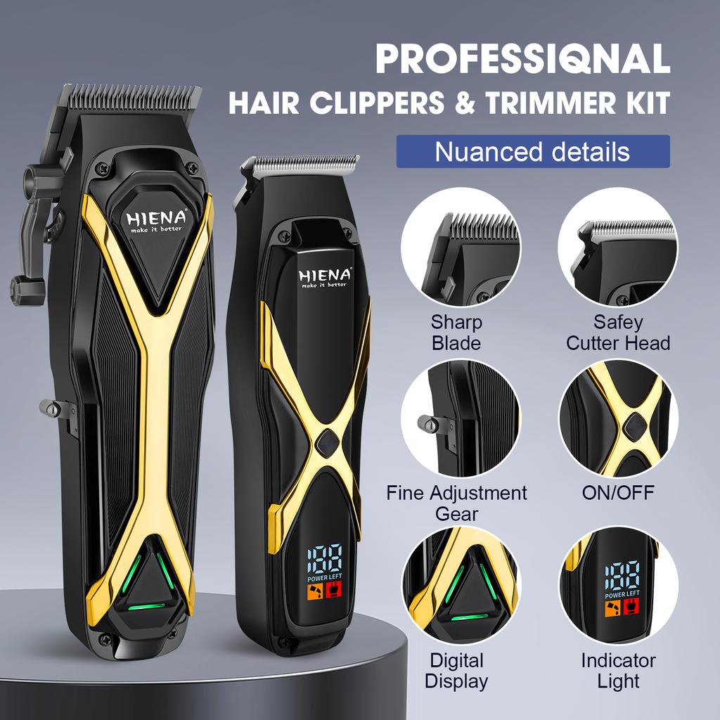 Professional Hair Clippers for Men Premium Home Haircut Kit Cordless Hair Cutting Clippers and Trimmers Set Trimmer for Men